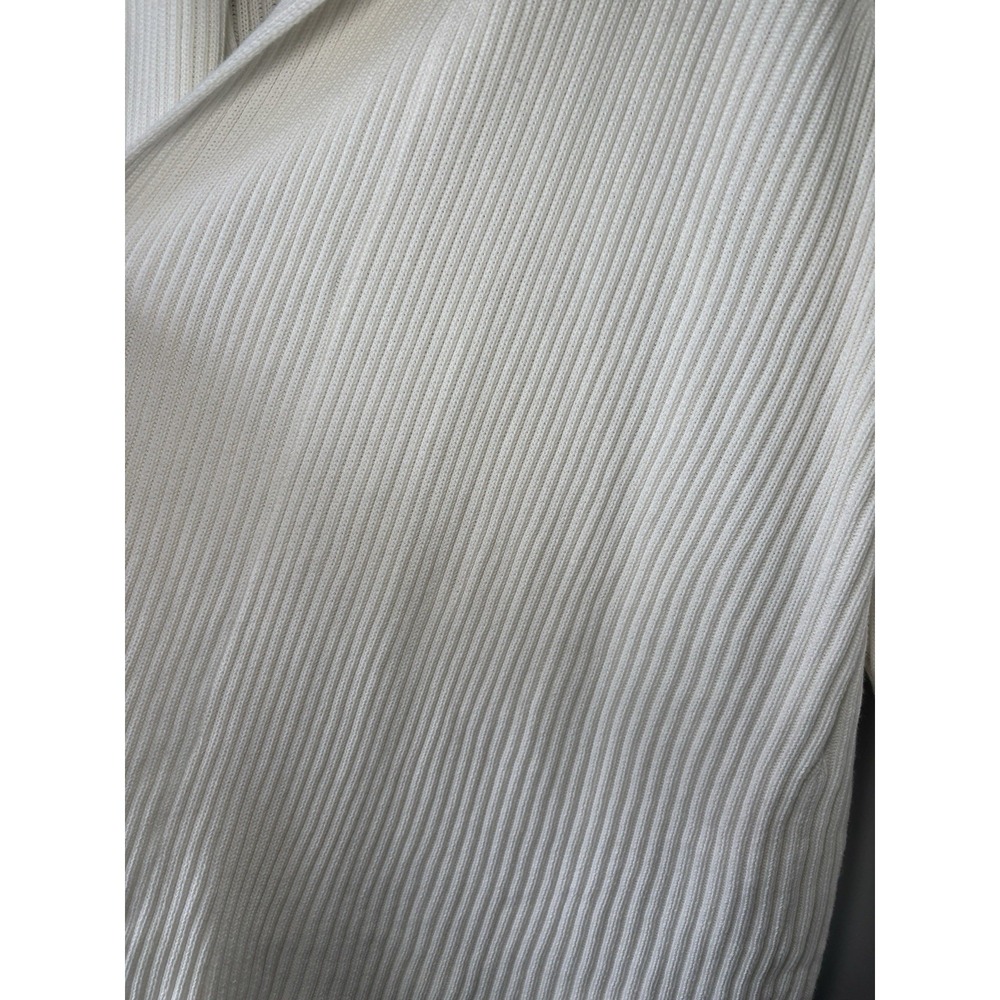 Lauren Ralph Lauren White Ribbed Open-Front Cardigan - Picture 4 of 8